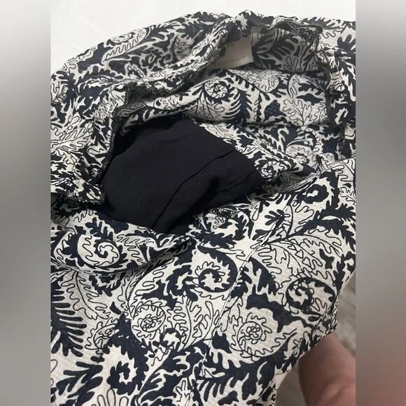 Maeve Anthropologie Tiered Maxi Dress s p Black White Floral abstract oversized - Picture 8 of 13